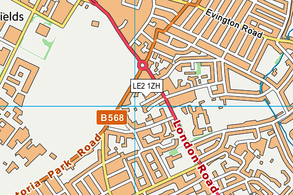 LE2 1ZH map - OS VectorMap District (Ordnance Survey)