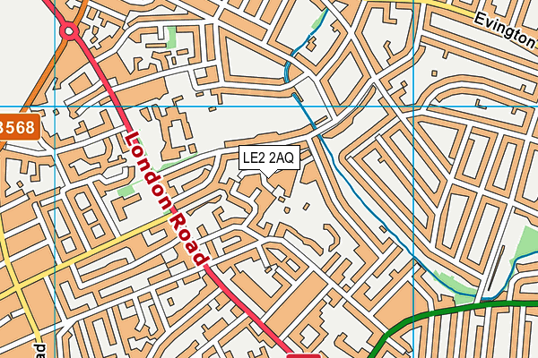 LE2 2AQ map - OS VectorMap District (Ordnance Survey)