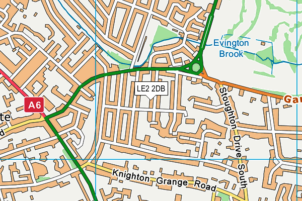 LE2 2DB map - OS VectorMap District (Ordnance Survey)