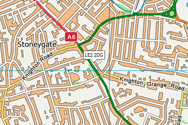 LE2 2DG map - OS VectorMap District (Ordnance Survey)