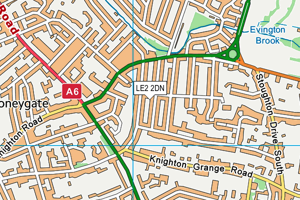 LE2 2DN map - OS VectorMap District (Ordnance Survey)