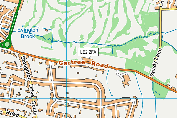 LE2 2FA map - OS VectorMap District (Ordnance Survey)