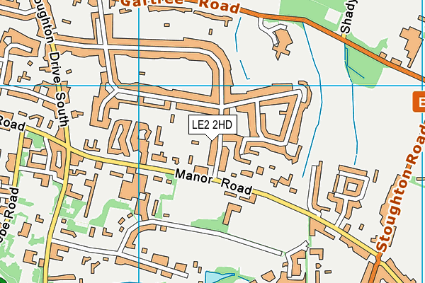 LE2 2HD map - OS VectorMap District (Ordnance Survey)