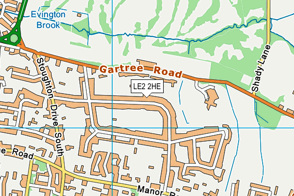 LE2 2HE map - OS VectorMap District (Ordnance Survey)