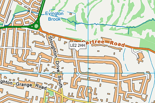 LE2 2HH map - OS VectorMap District (Ordnance Survey)