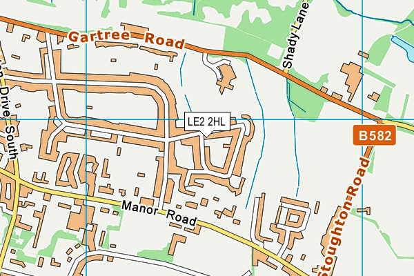 LE2 2HL map - OS VectorMap District (Ordnance Survey)