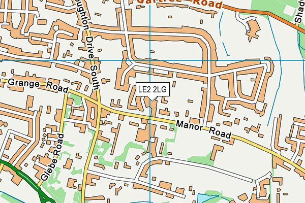 LE2 2LG map - OS VectorMap District (Ordnance Survey)