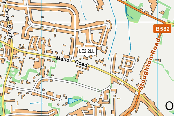 LE2 2LL map - OS VectorMap District (Ordnance Survey)