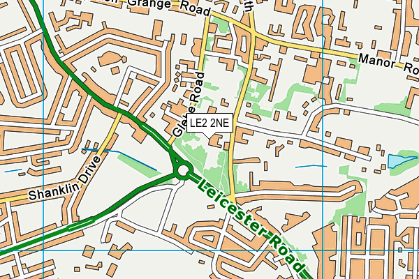 LE2 2NE map - OS VectorMap District (Ordnance Survey)