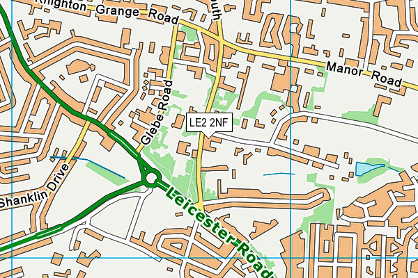 LE2 2NF map - OS VectorMap District (Ordnance Survey)