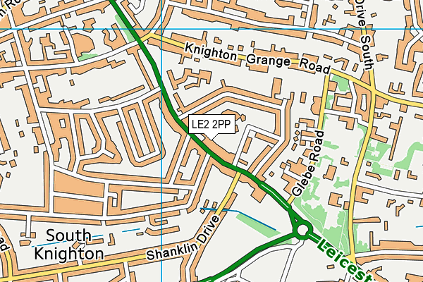 Leicester High School For Girls map (LE2 2PP) - OS VectorMap District (Ordnance Survey)
