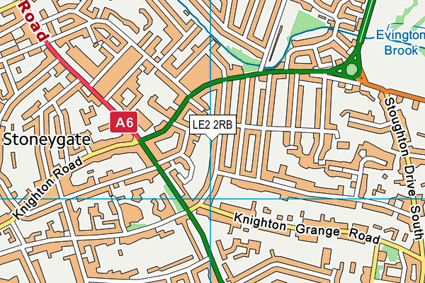 LE2 2RB map - OS VectorMap District (Ordnance Survey)