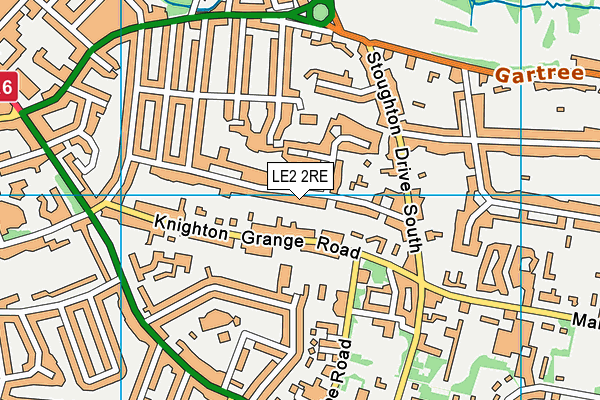 LE2 2RE map - OS VectorMap District (Ordnance Survey)