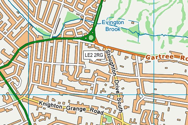 LE2 2RG map - OS VectorMap District (Ordnance Survey)