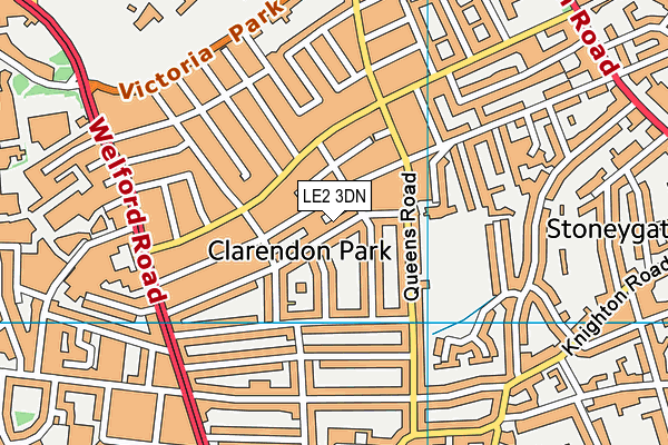 LE2 3DN map - OS VectorMap District (Ordnance Survey)