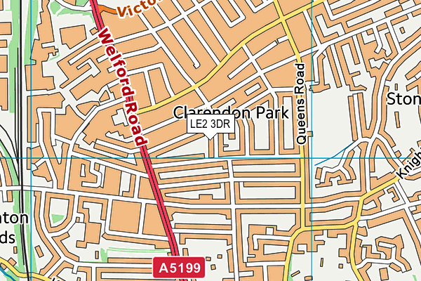 LE2 3DR map - OS VectorMap District (Ordnance Survey)