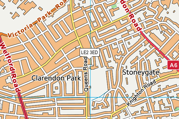 LE2 3ED map - OS VectorMap District (Ordnance Survey)