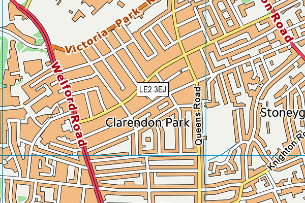Knighton Park Table Tennis Club (Closed) map (LE2 3EJ) - OS VectorMap District (Ordnance Survey)