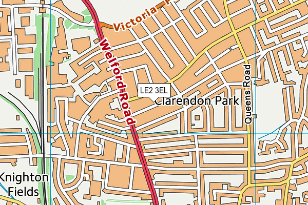 LE2 3EL map - OS VectorMap District (Ordnance Survey)