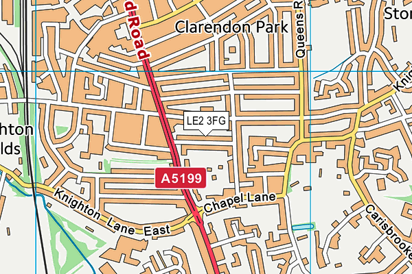 LE2 3FG map - OS VectorMap District (Ordnance Survey)