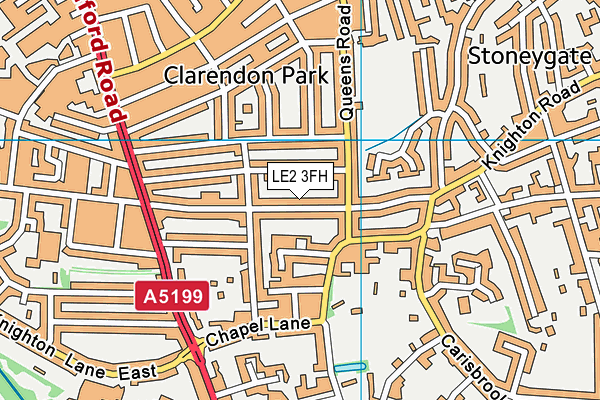 LE2 3FH map - OS VectorMap District (Ordnance Survey)