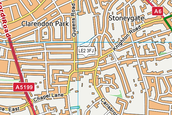 LE2 3FJ map - OS VectorMap District (Ordnance Survey)