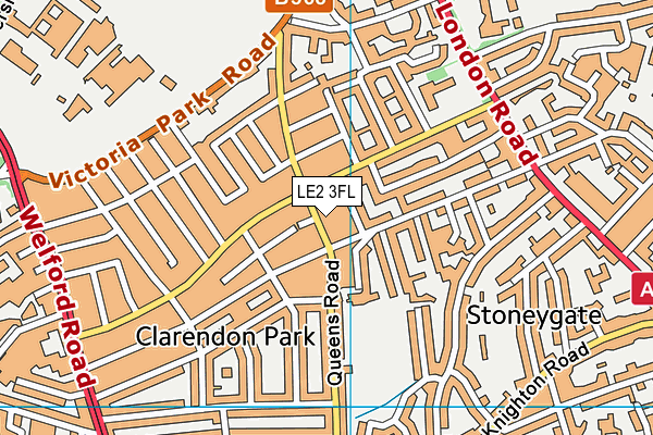 LE2 3FL map - OS VectorMap District (Ordnance Survey)