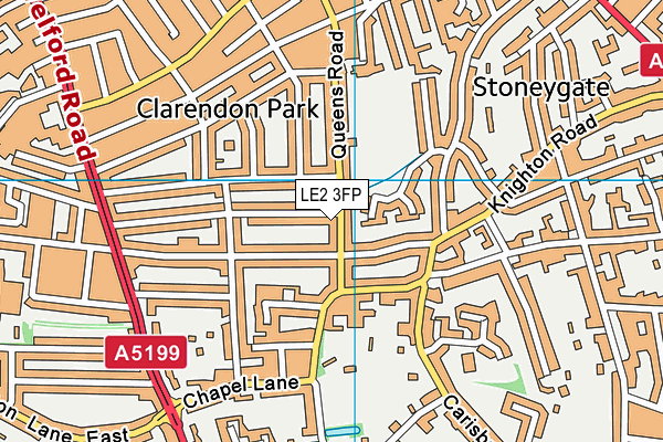 LE2 3FP map - OS VectorMap District (Ordnance Survey)