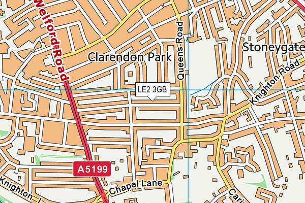 LE2 3GB map - OS VectorMap District (Ordnance Survey)