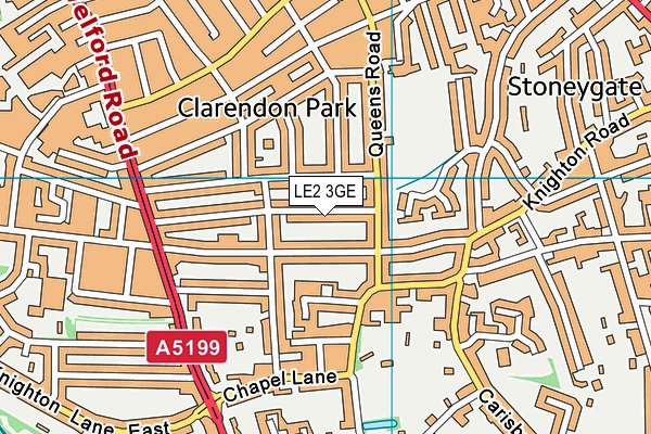 LE2 3GE map - OS VectorMap District (Ordnance Survey)