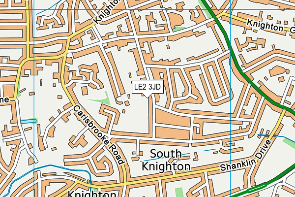 LE2 3JD map - OS VectorMap District (Ordnance Survey)