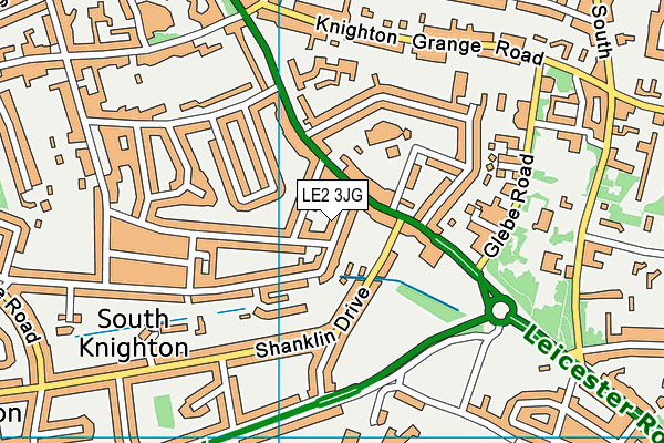 LE2 3JG map - OS VectorMap District (Ordnance Survey)