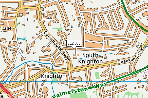 LE2 3JL map - OS VectorMap District (Ordnance Survey)