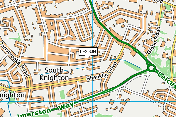 LE2 3JN map - OS VectorMap District (Ordnance Survey)