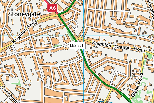 LE2 3JT map - OS VectorMap District (Ordnance Survey)