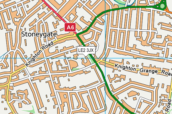 LE2 3JX map - OS VectorMap District (Ordnance Survey)