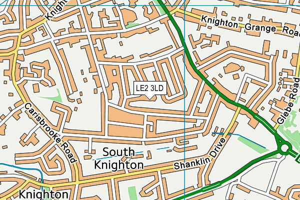 LE2 3LD map - OS VectorMap District (Ordnance Survey)