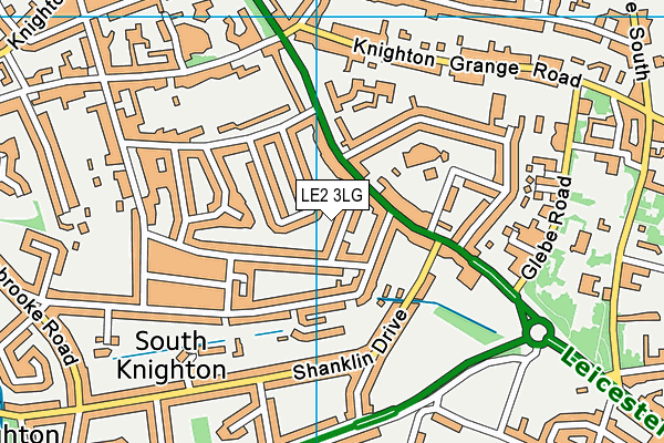 LE2 3LG map - OS VectorMap District (Ordnance Survey)