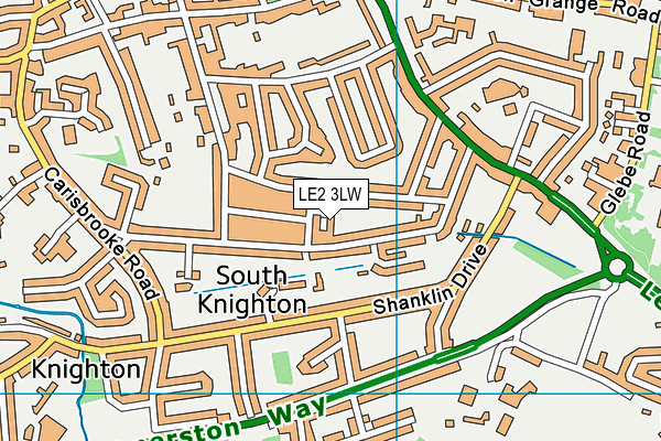 LE2 3LW map - OS VectorMap District (Ordnance Survey)