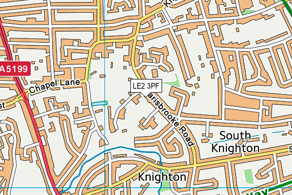 LE2 3PF map - OS VectorMap District (Ordnance Survey)