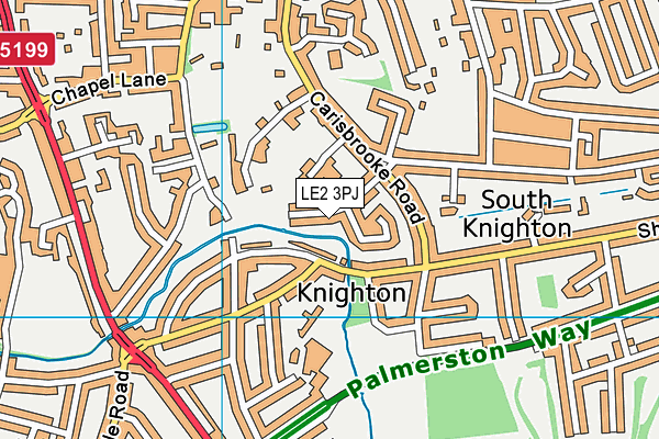 LE2 3PJ map - OS VectorMap District (Ordnance Survey)