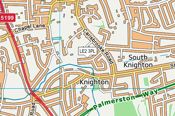 LE2 3PL map - OS VectorMap District (Ordnance Survey)