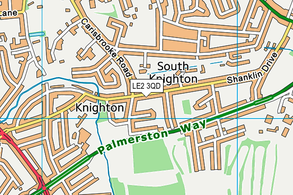 LE2 3QD map - OS VectorMap District (Ordnance Survey)