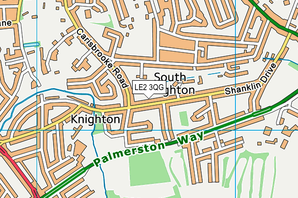 LE2 3QG map - OS VectorMap District (Ordnance Survey)