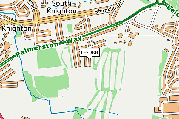 LE2 3RB map - OS VectorMap District (Ordnance Survey)