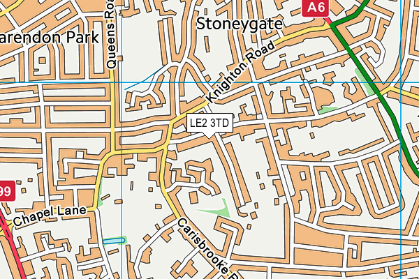 LE2 3TD map - OS VectorMap District (Ordnance Survey)