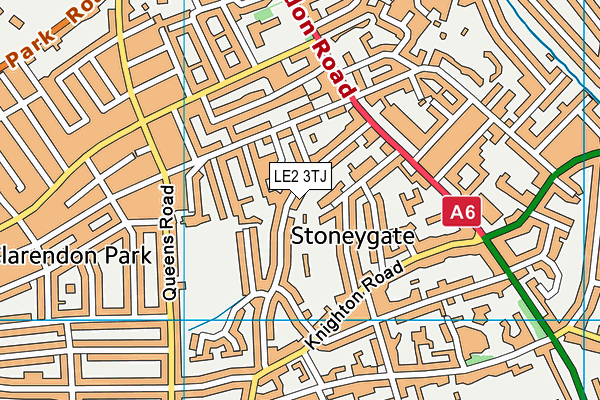 LE2 3TJ map - OS VectorMap District (Ordnance Survey)