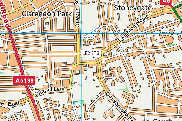 LE2 3TS map - OS VectorMap District (Ordnance Survey)