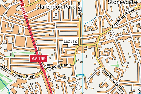 LE2 3TZ map - OS VectorMap District (Ordnance Survey)