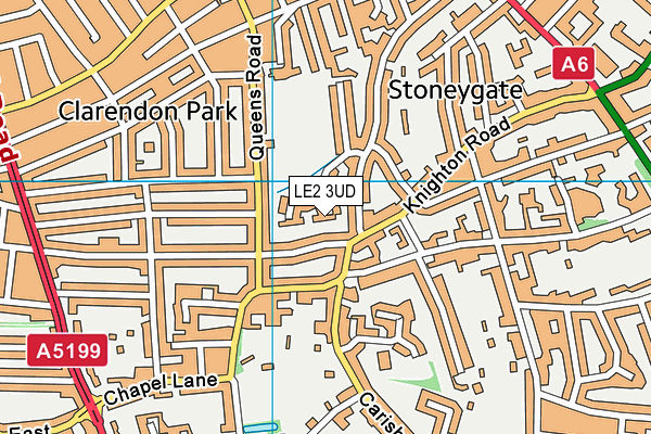 LE2 3UD map - OS VectorMap District (Ordnance Survey)